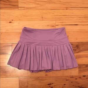 goldhinge pleated purple skirt